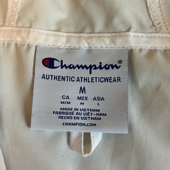 Champion Men’s Windbreaker Drawstring Jacket- Big and Tall Hoodie Anorak- White - Picture 4 of 8